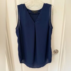 Eloquii Women's Deep Blue V-Neck Blouse